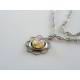 Vintage Glass Opal Flower Necklace