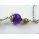 Natural Green Moss Crystal Wand Necklace with Amethyst and Labradorite, Healing Necklace, Crystal Jewelry