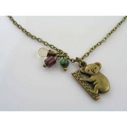 Australian Necklace with Koala Charm, Mookaite and Chrysoprase