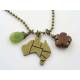 Australian Map Pendant with Australian Gemstone Necklace