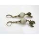 Grey Moonstone Earrings with Bat Charms