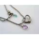 Swinging Heart and Amethyst Necklace, Birthstone