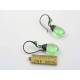 Large Green Czech Drop Earrings, Wire Wrapped Ear Wires