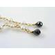 Black Cubic Zirconia and White Pearl Earrings