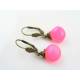 Hot PInk Chalcedony Earrings