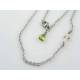 Inline Cross Necklace with Peridot