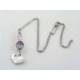 Crystal Set Heart Initial Necklace in Silver