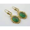 Vintage Style Green and Gold Earrings