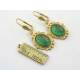 Vintage Style Green and Gold Earrings