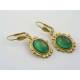 Vintage Style Green and Gold Earrings