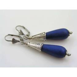 Matte Blue Drop Earrings