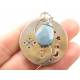 Ying Yang Necklace with Blue Owyhee Opal