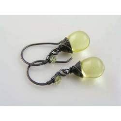 Lemon Czech Glass Earrings