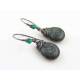 Camouflage Earrings, Czech Glass Drop Earrings