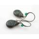 Camouflage Earrings, Czech Glass Drop Earrings