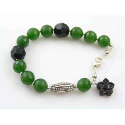 Canada Green Jade and Onyx Bracelet