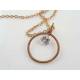 Wire Wrapped Frame Pendant with 2ct Cubic Zirconia, Necklace
