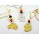 Aboriginal Flag Colours and Australia Map Necklace