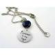 Personalised Necklace with Lapis Lazuli Heart, "Forever in my heart"