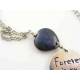 Personalised Necklace with Lapis Lazuli Heart, "Forever in my heart"