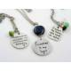 Personalised Necklace with Lapis Lazuli Heart, "Forever in my heart"