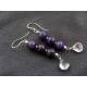 Sugilite and Rock Quartz Sterling Earrings