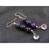Sugilite and Rock Quartz Sterling Earrings