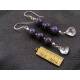 Sugilite and Rock Quartz Sterling Earrings