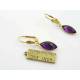 Purple Glass Gem Earrings
