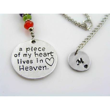 Mourning Necklace "A piece of my heart lives in heaven"