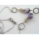 Witch and Moon Necklace with Charoite, Amethyst and Moonstone