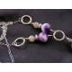 Witch and Moon Necklace with Charoite, Amethyst and Moonstone