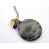 Large Marble Pendant Necklace with Amethyst, Citrine and Peridot