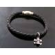 Leather Bracelet with Skull Charm