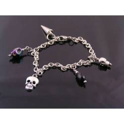 Charm Bracelet with Skull Charms