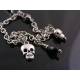 Charm Bracelet with Skull Charms