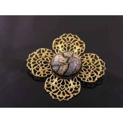 Golden Filigree Brooch