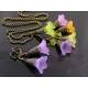 Purple Lucite Flower Earrings