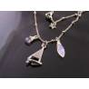 Sail Boat Charm Necklace, Moonstone and Iolite