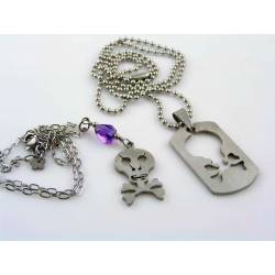 Matching Couple Necklaces with Skulls