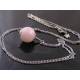 Large Rose Quartz Sphere Necklace, Long