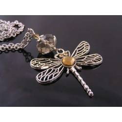 Crystal Set Dragonfly Necklace