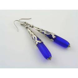 Royal Blue Sea Glass Earrings, other colours available