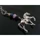 Solid, Free Standing Horse Necklace with Amethyst and Labradorite