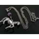 Solid, Free Standing Horse Necklace with Amethyst and Labradorite