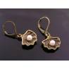 Pearl Earrings with Shell Charm
