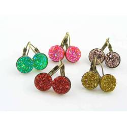 Sparkling Acrylic Druzy Earrings, Choose your Colour