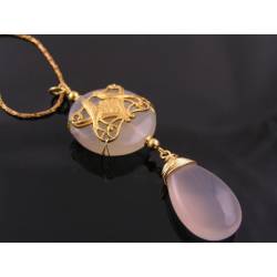 Grey Agate Lovebird Necklace