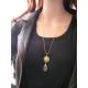 Grey Agate Lovebird Necklace