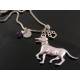 Pointer Dog Necklace with Initial and Birthstone
